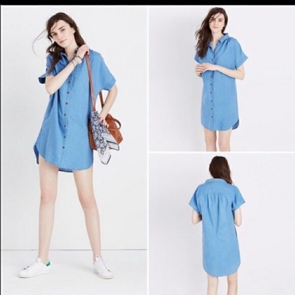 Denim Mini Dress or Beach Cover up - Picture 2 of 4